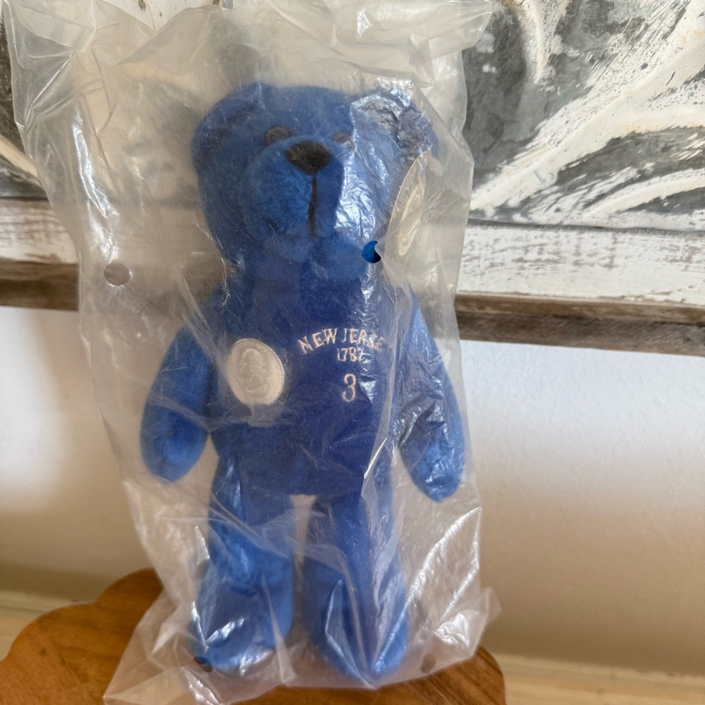 1999 Blue New Jersey 1787 #3 Quarter Teddy Bear NIB